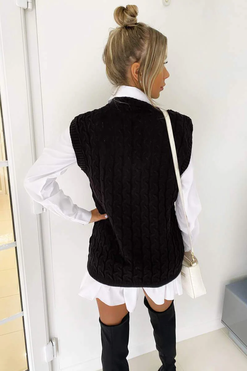 Aayla Two Piece Shirt & Knit Vest Sweater - Image 10