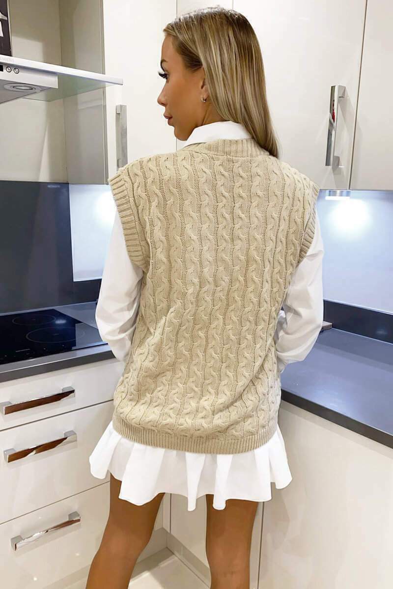 Aayla Two Piece Shirt & Knit Vest Sweater - Image 11