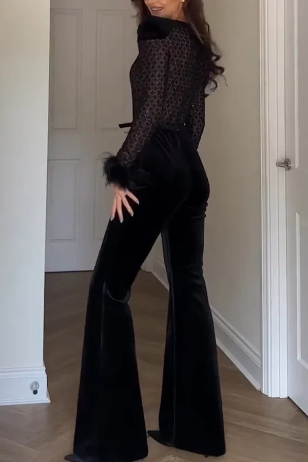 Adelie Fur Velvet Jumpsuit - Image 7