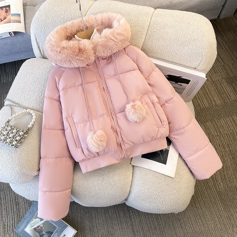 Alice Fleece Puffer Cape Jacket - Image 2