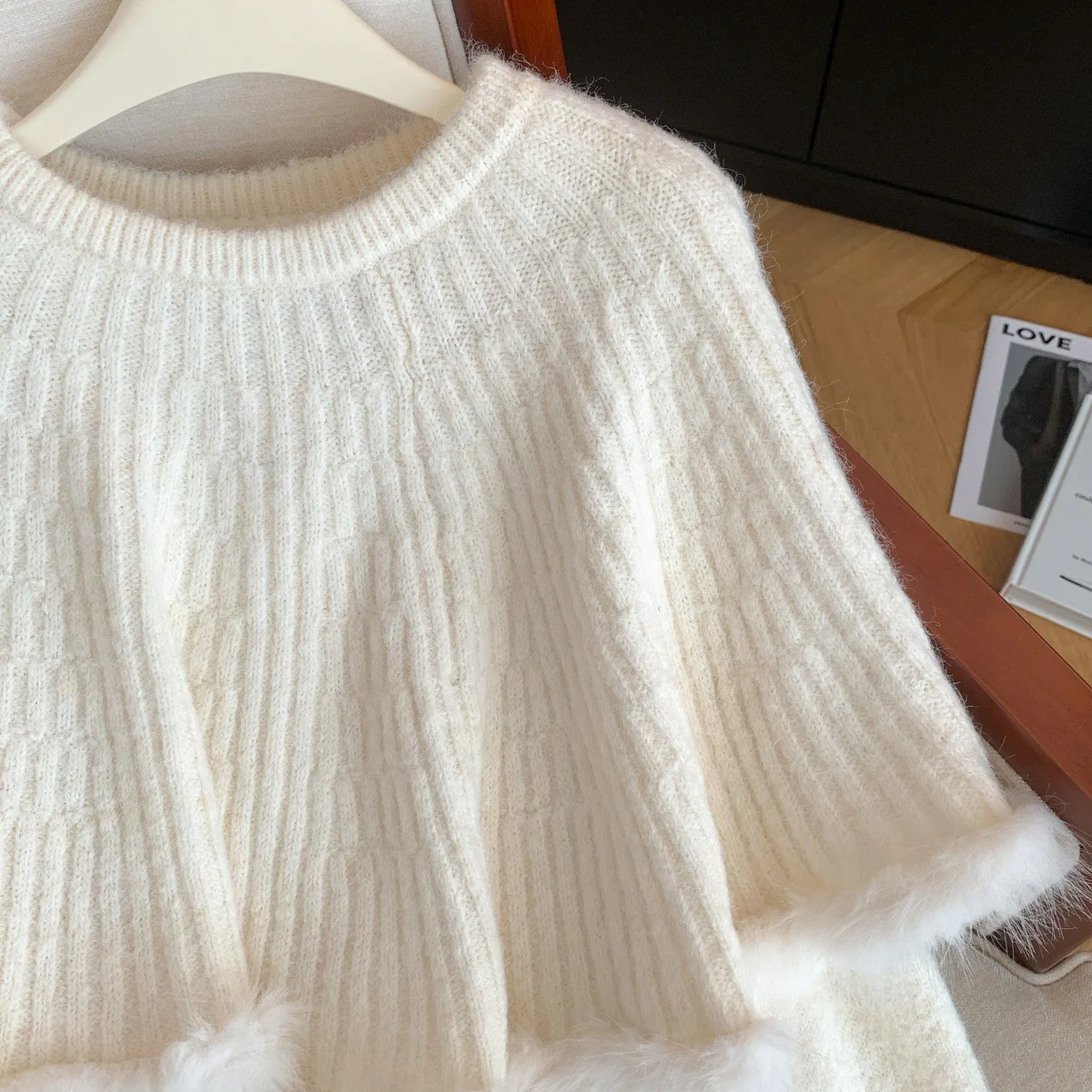 Alina Fur Sweater With Cape - Image 4