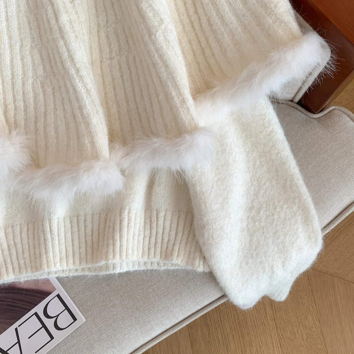 Alina Fur Sweater With Cape - Image 7