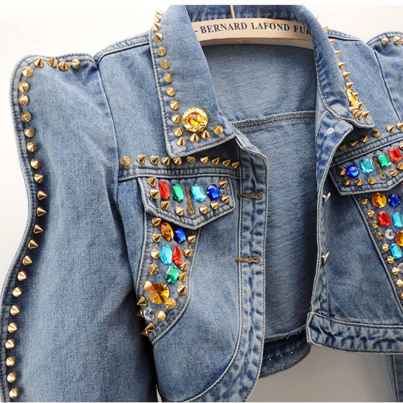 Zele Embellished Denim Jacket - Image 2