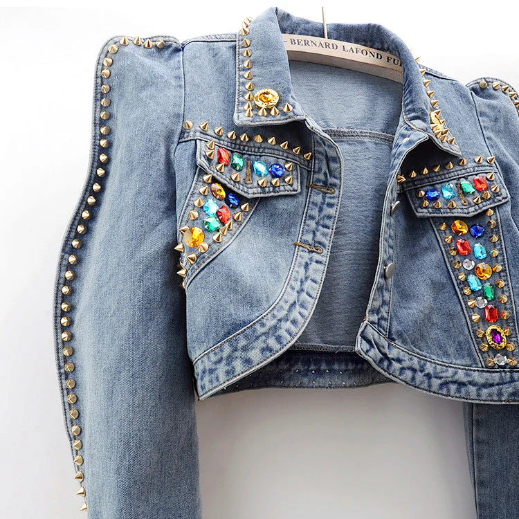 Zele Embellished Denim Jacket - Image 3