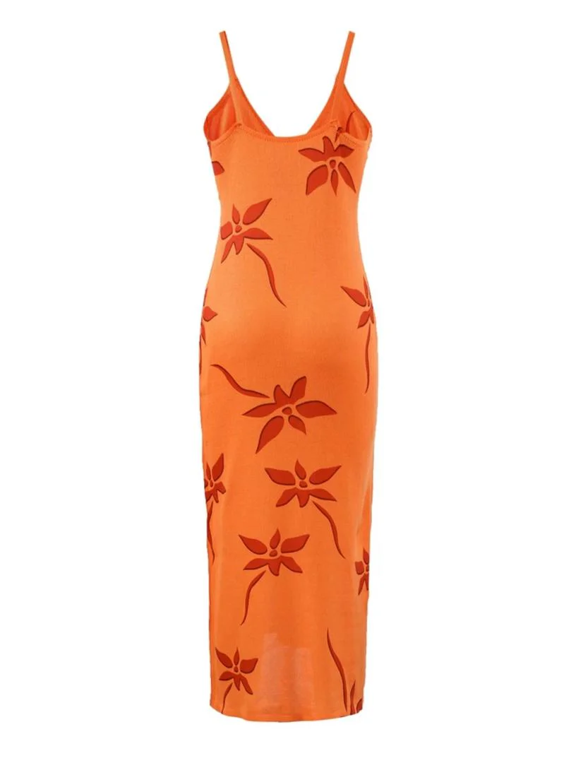 Alloy Luxe Soft Knit Dress Resortwear In Orange - Image 4