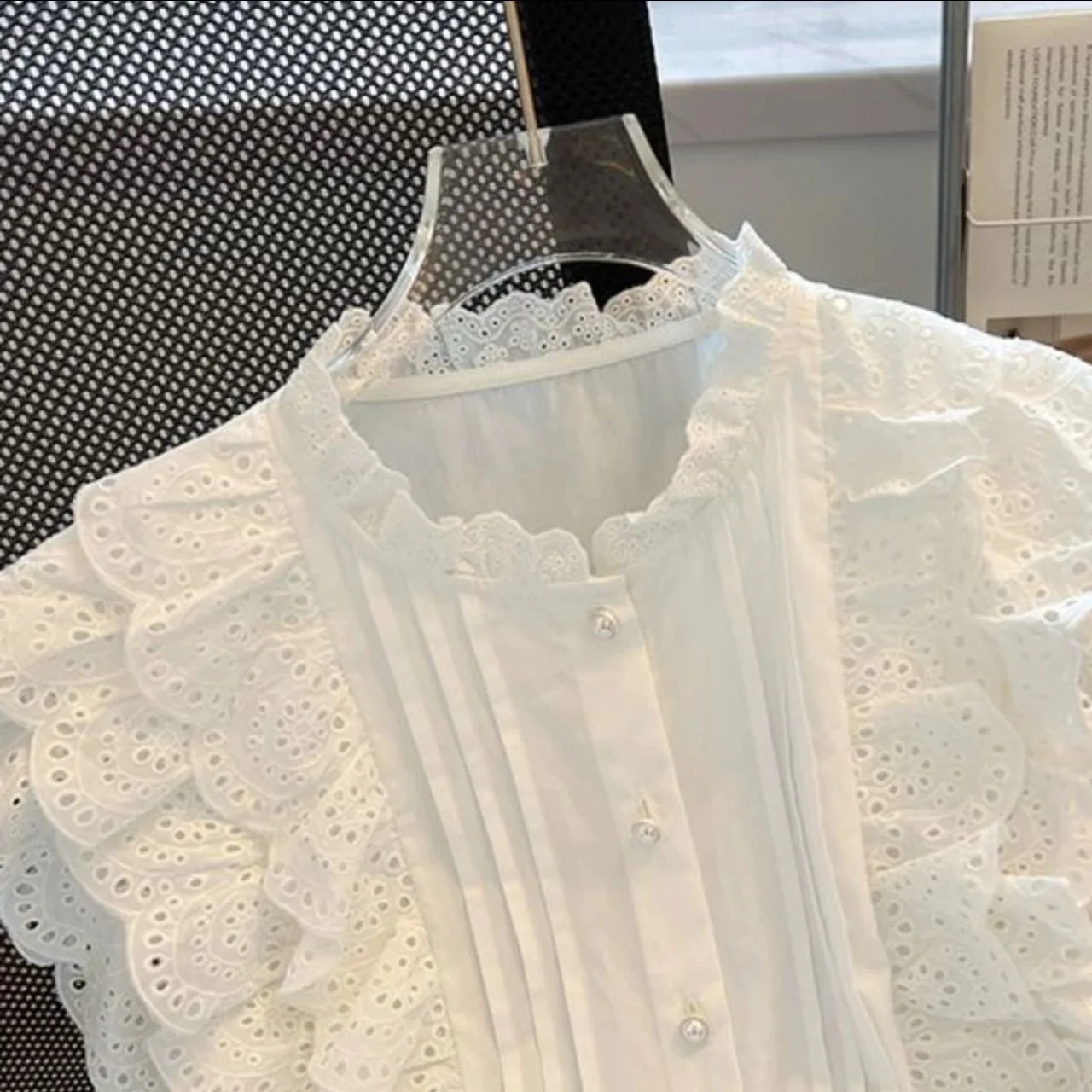 Alma Statement Summer Ruffled Top In White - Image 3