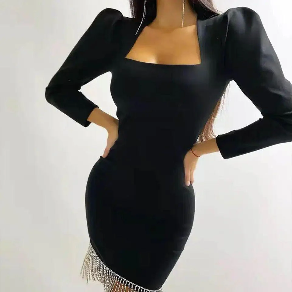 Alora Statement Embellished Dress In Black - Image 2