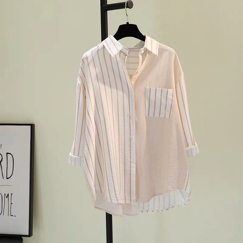 Alva Striped Shirt In Orange