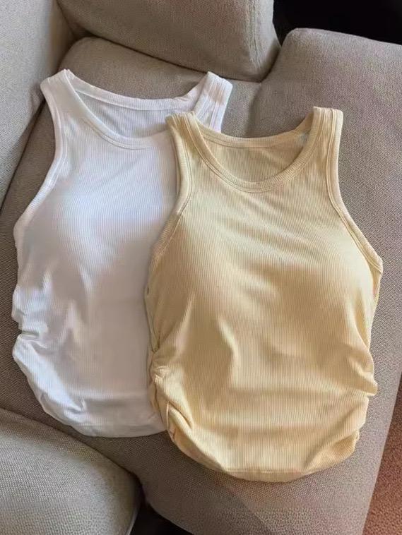 Amana Tank Tops With Inbuilt Bra In White - Image 3