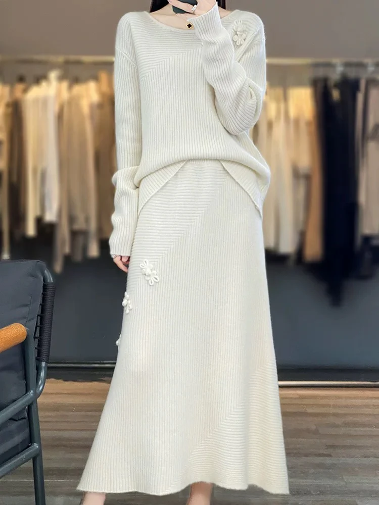 Amaya Winter Coord Set - Set of Sweater and Skirt - Image 3