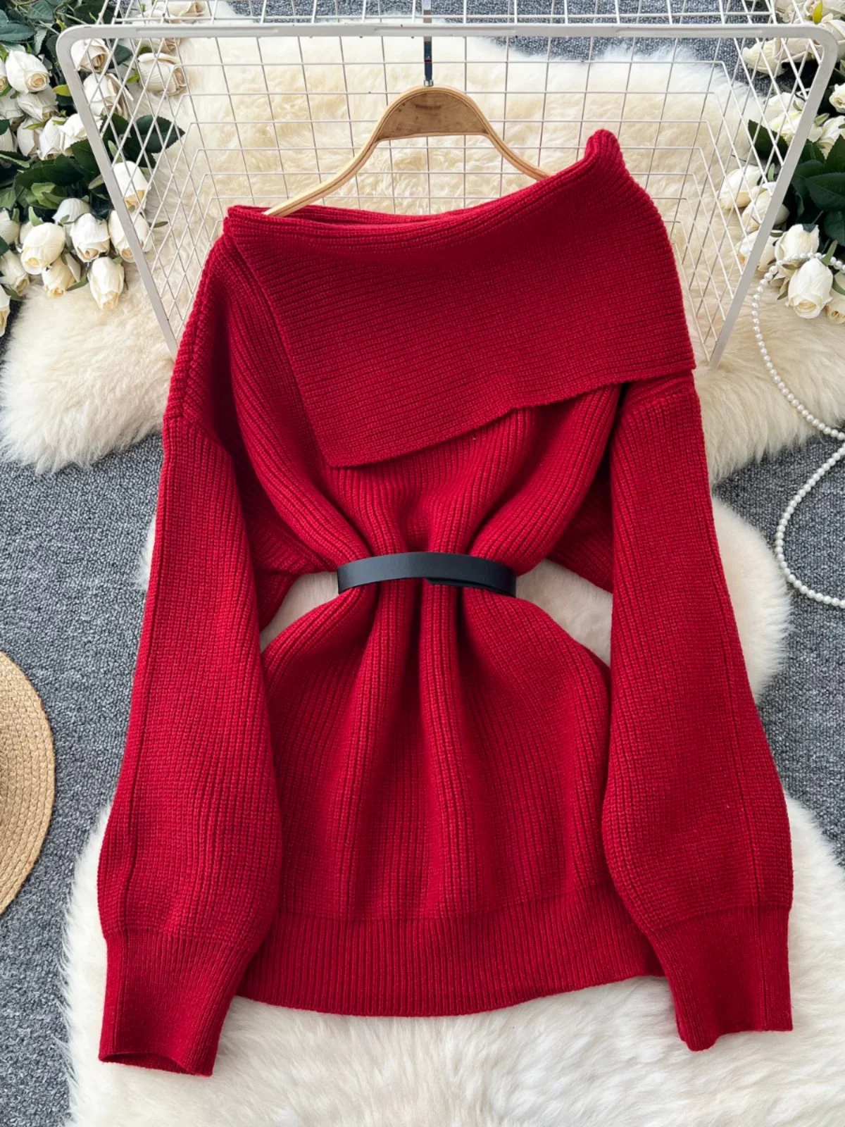 Amira Woolen Sweater with Belt - Image 2