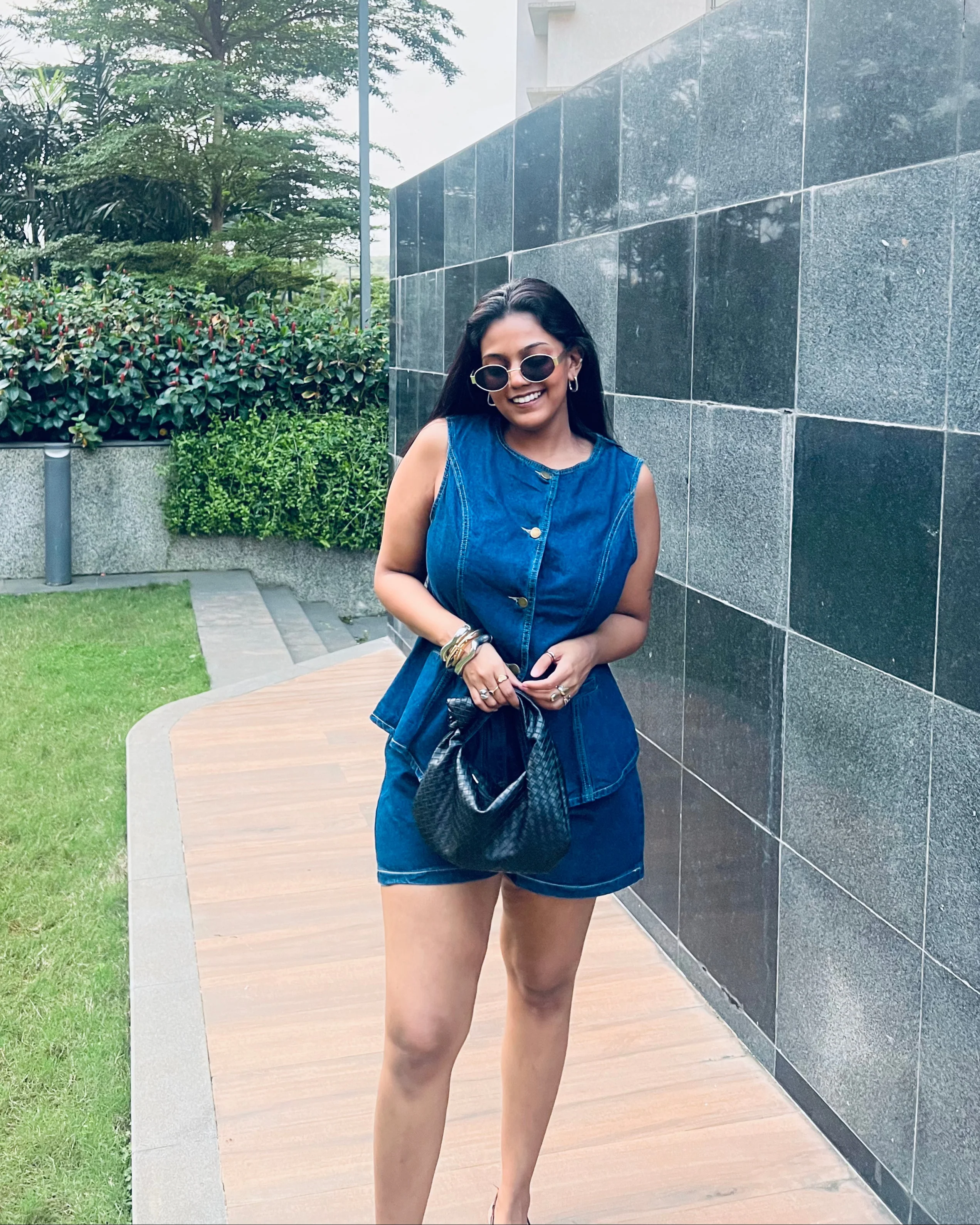 Amreah Statement Denim Coord In Navy Blue - Image 2