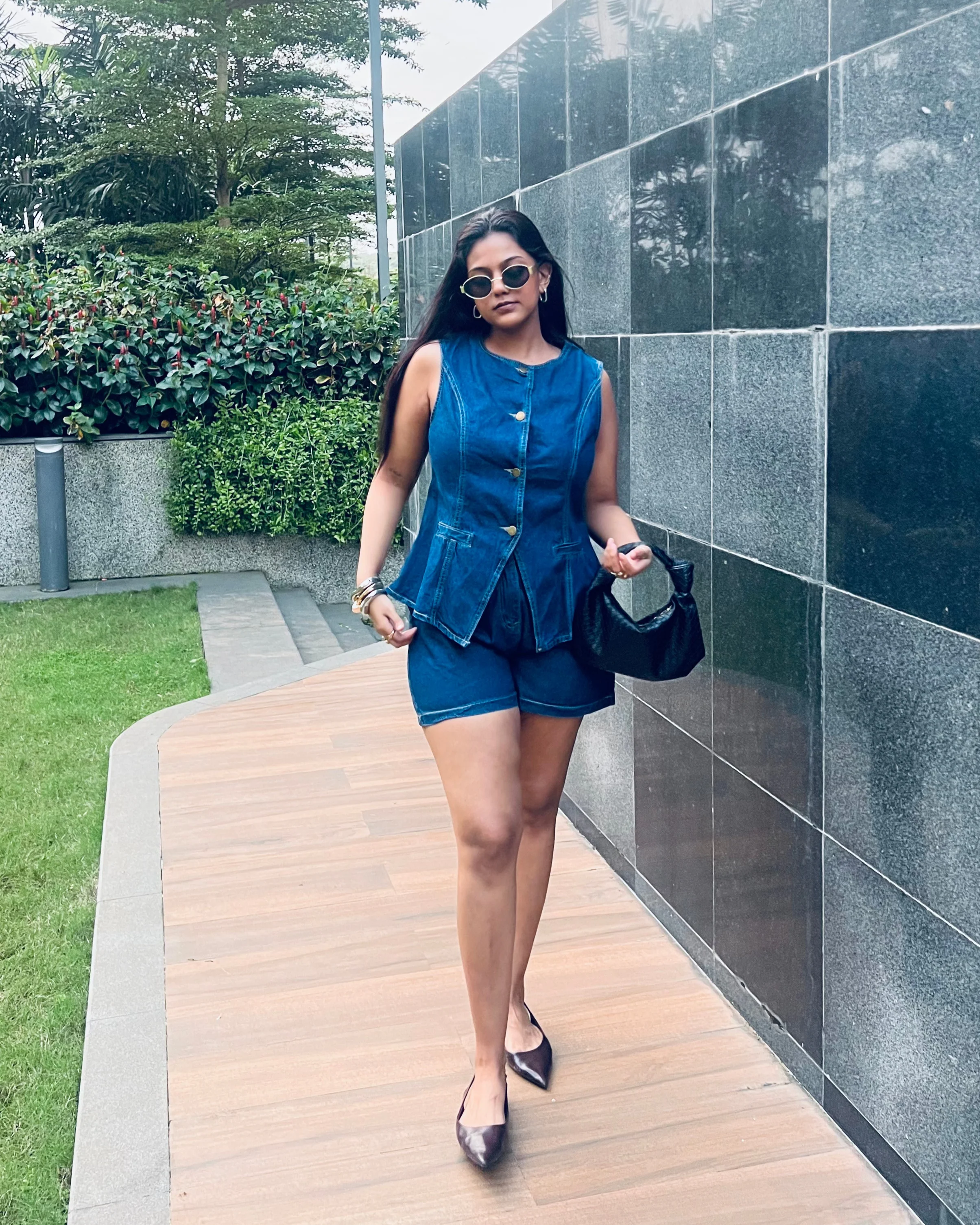 Amreah Statement Denim Coord In Navy Blue - Image 3