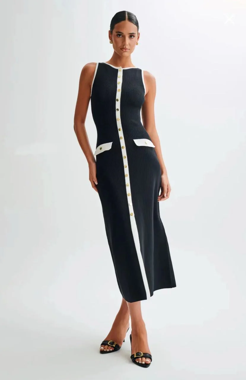 Anne Luxe Soft Knit Dress In Black