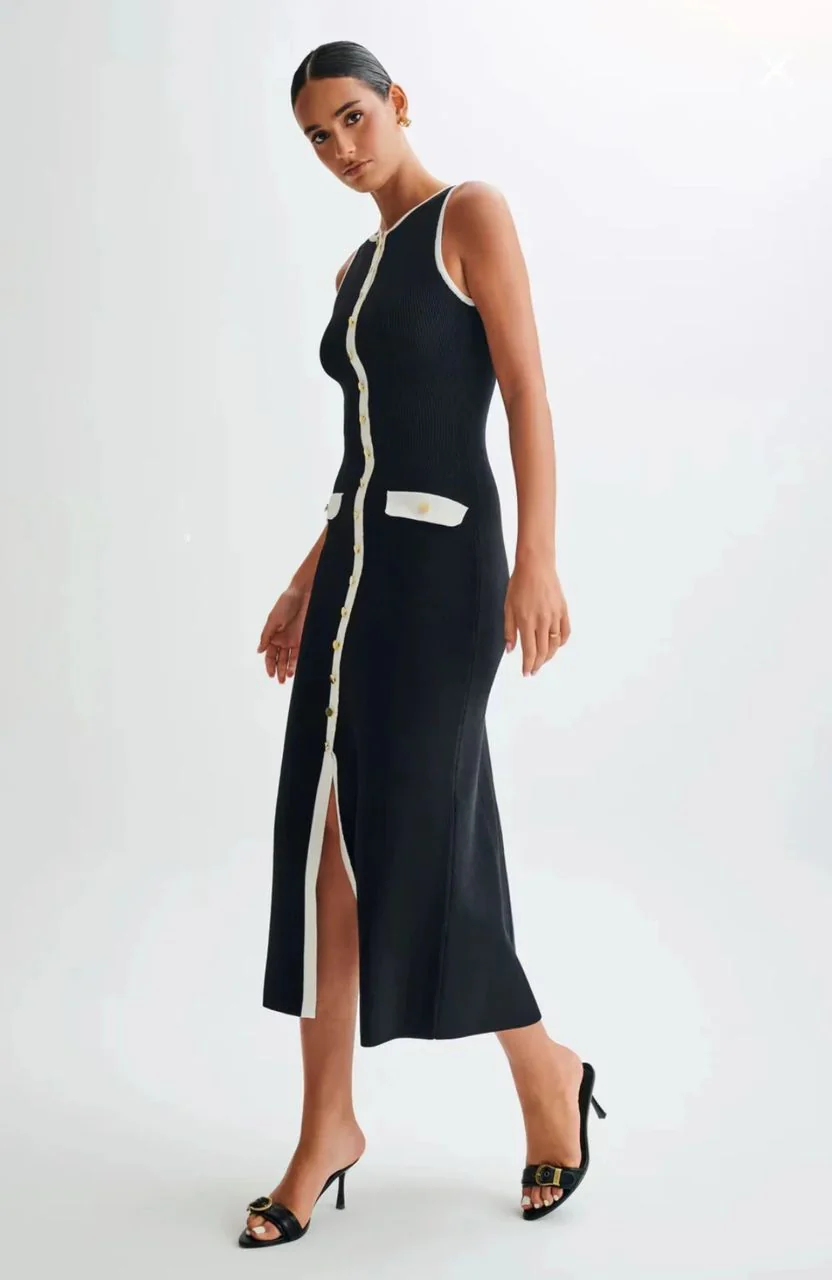 Anne Luxe Soft Knit Dress In Black - Image 3