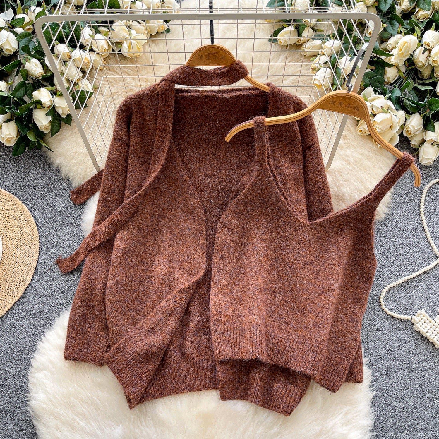 Anouk Woolen Top With Cape Sweater - Image 2