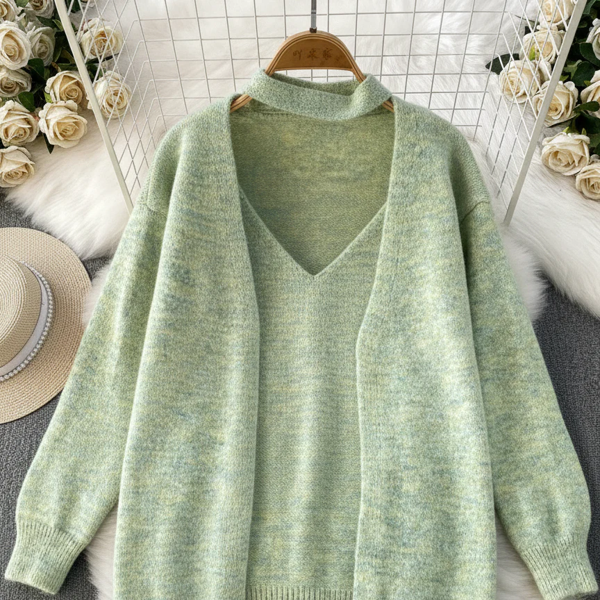 Anouk Woolen Top With Cape Sweater - Image 3