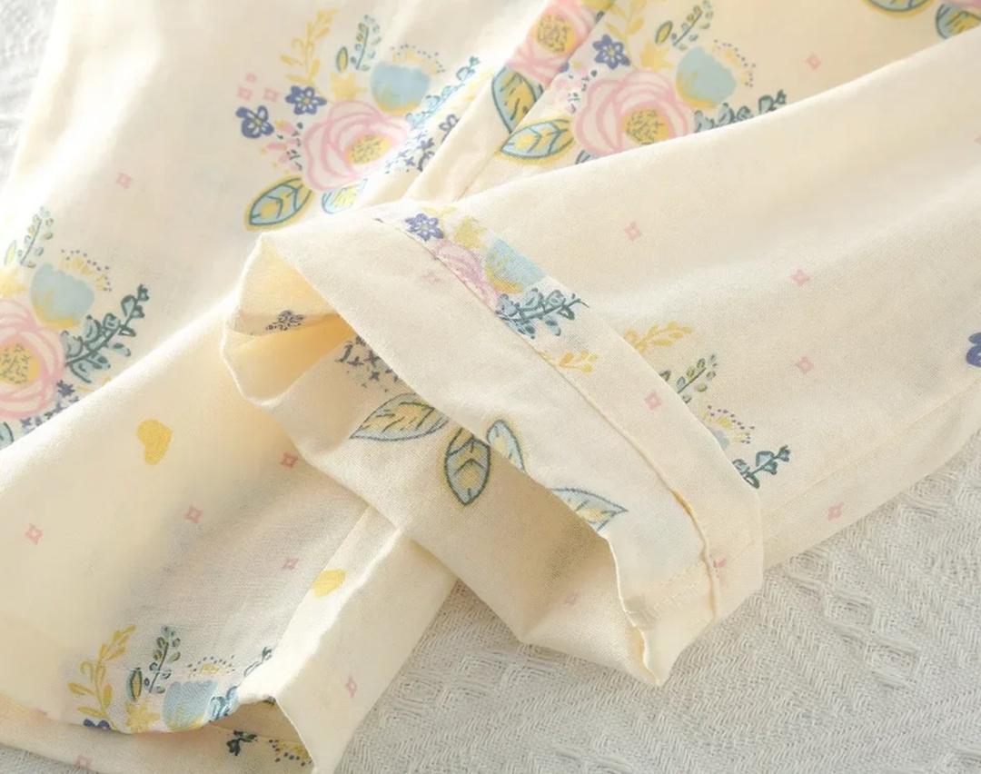 Anyaa Floral Nightsuit In Beige - Image 4
