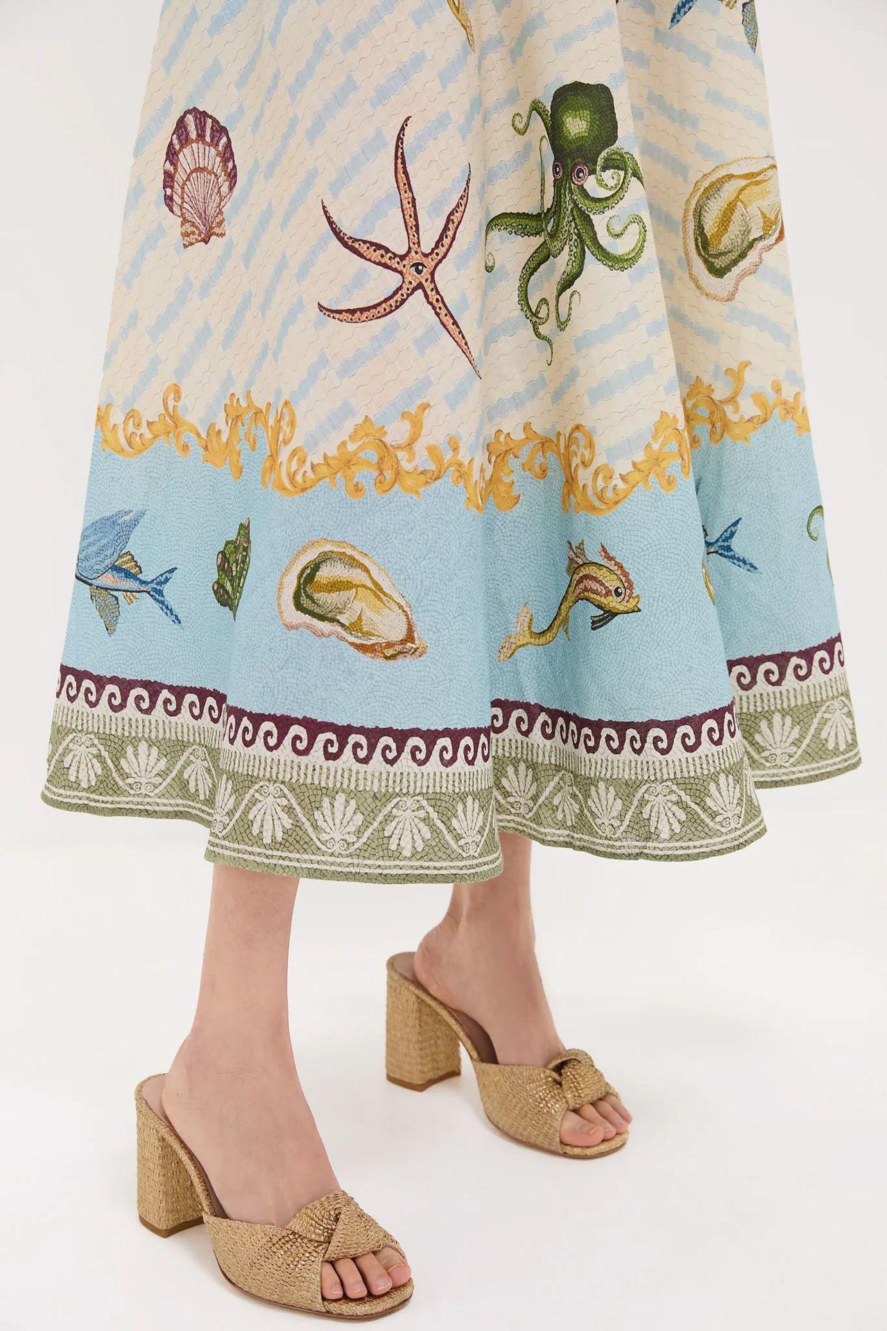 Aralia Printed Summer Dress In Off-White - Image 4