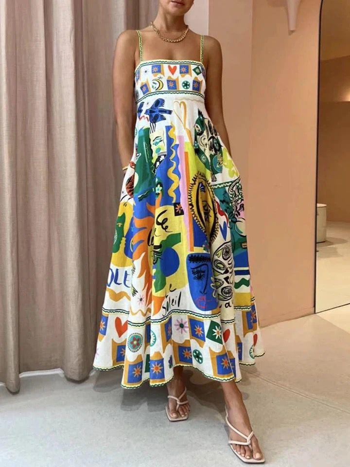 Artemis Printed Dress In Multicolor