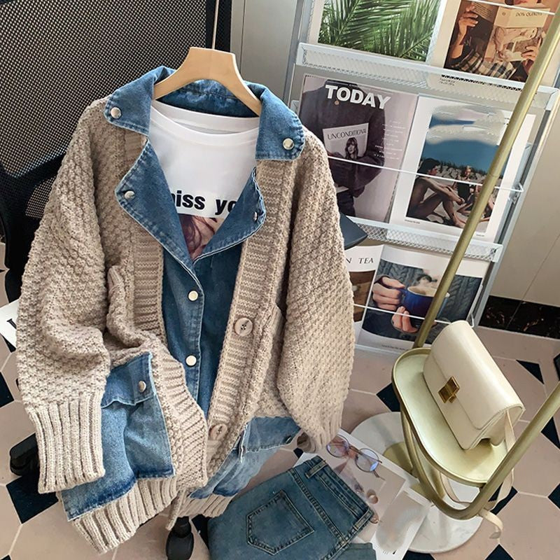 Arzu Oversized Denim Woolen Jacket