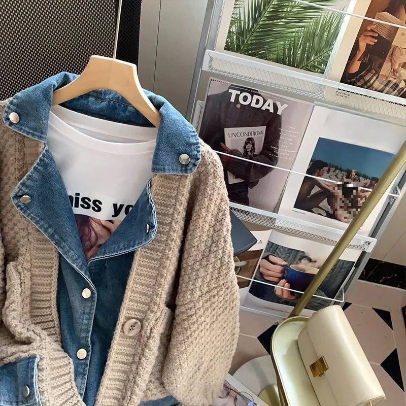 Arzu Oversized Denim Woolen Jacket - Image 3