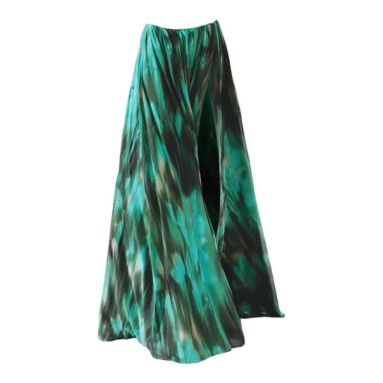 Aspen Swimsuit With Sarong Skirt In Dark Green - Image 6