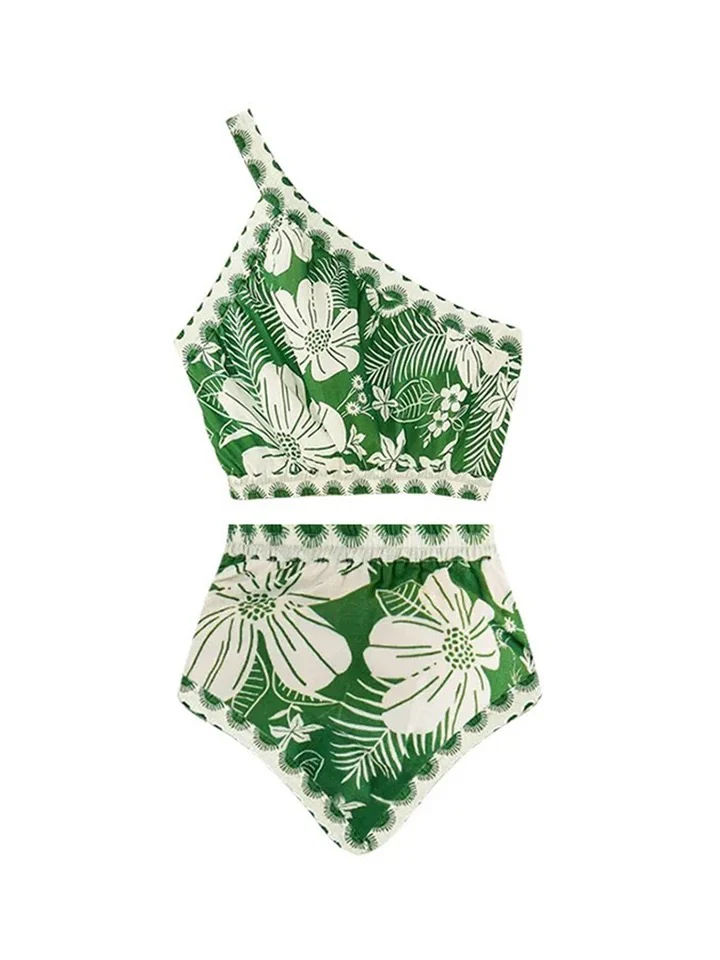 Athens Summer Bikini Set with Skirt - Resortwear In Green - Image 5
