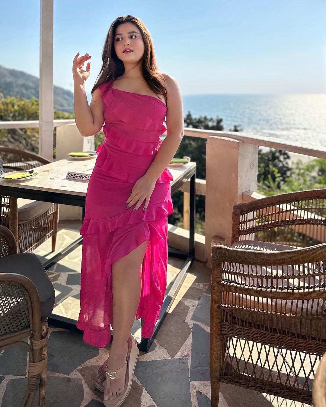 Atlee Ruffled Maxi Dress in Pink - Image 3
