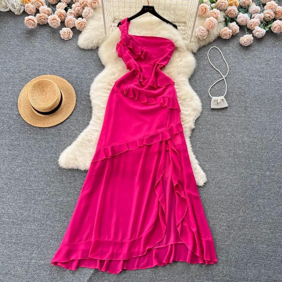Atlee Ruffled Maxi Dress in Pink - Image 5
