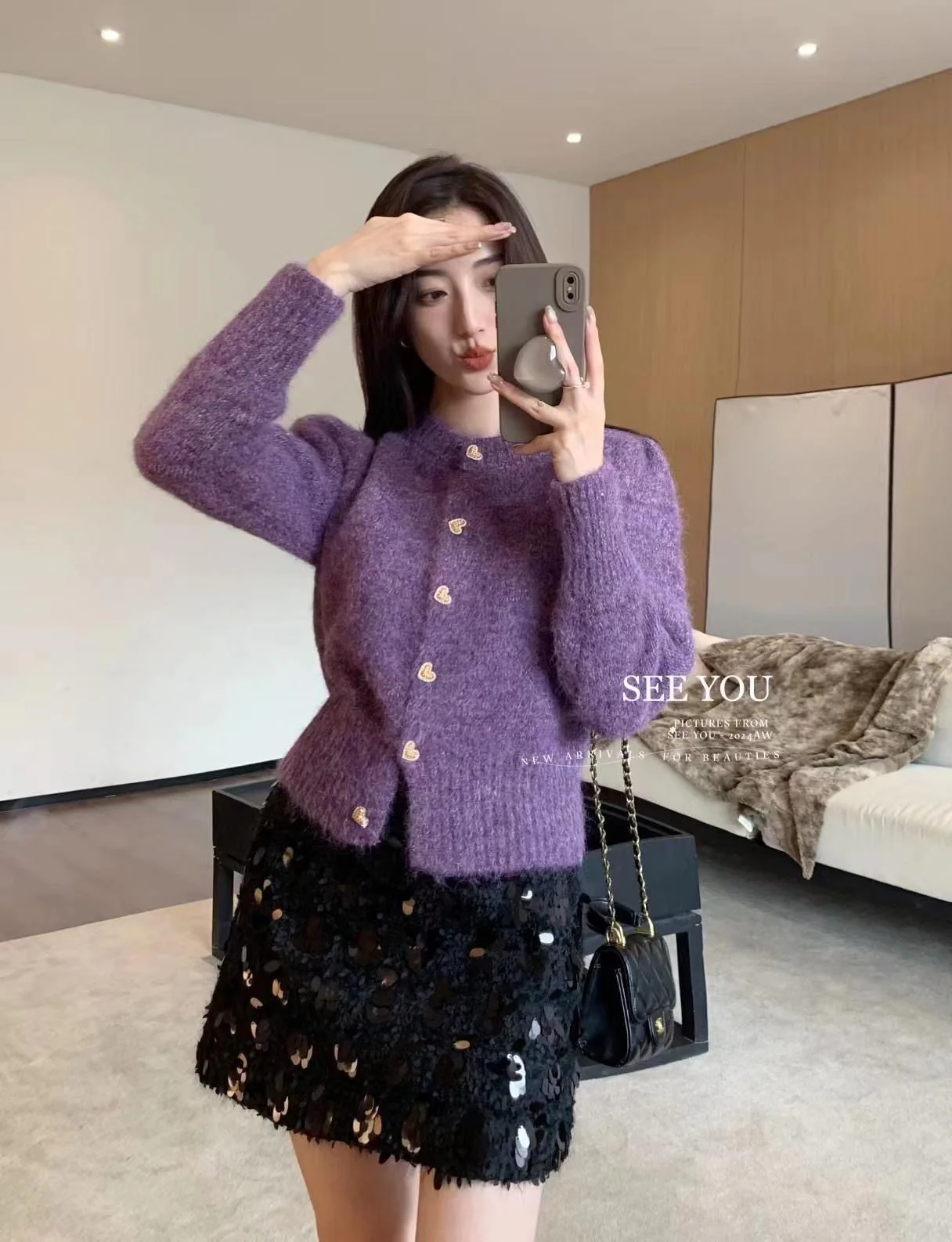 Audra Cute Woolen Sweater with Heart Detail - Image 5