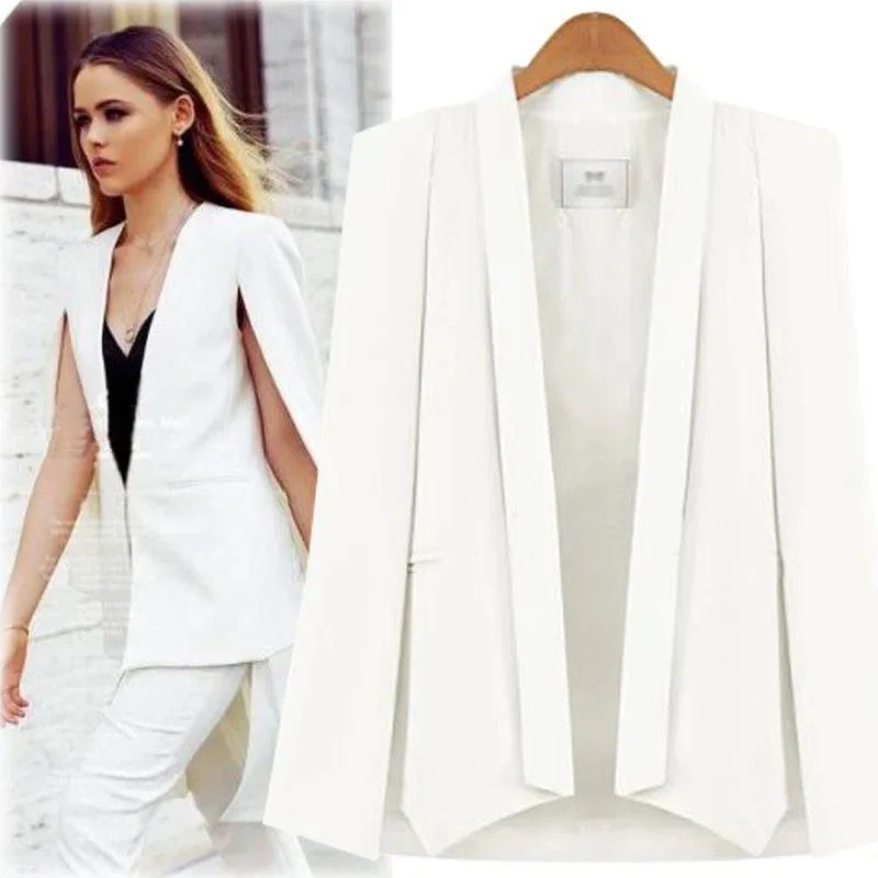 Aurora Cape Blazer in White and Black