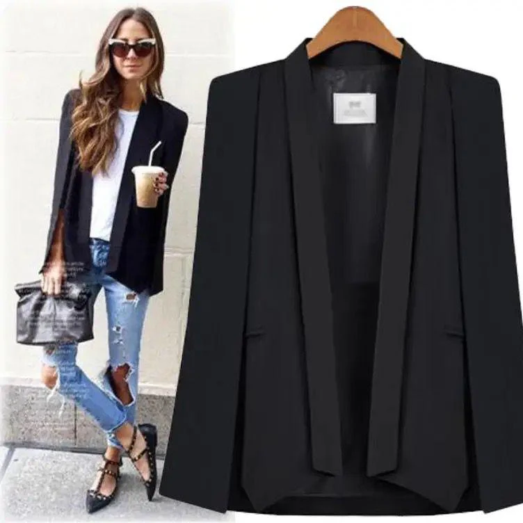 Aurora Cape Blazer in White and Black - Image 2