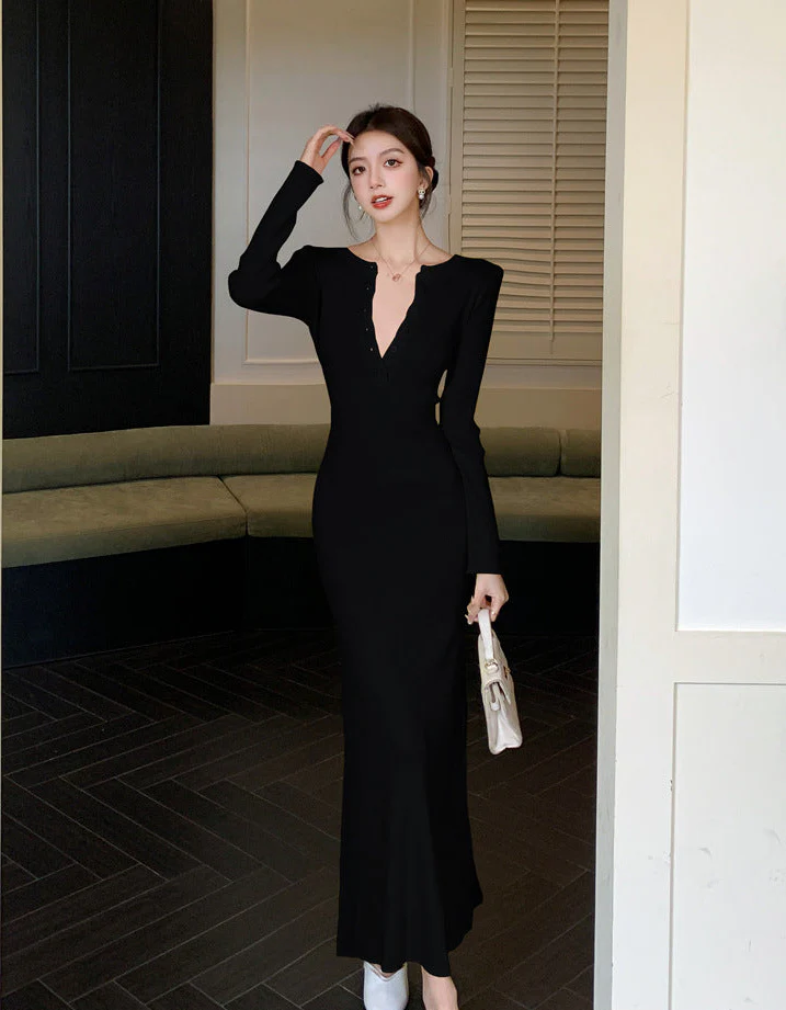 Aurora Premium Knitted Maxi Dress