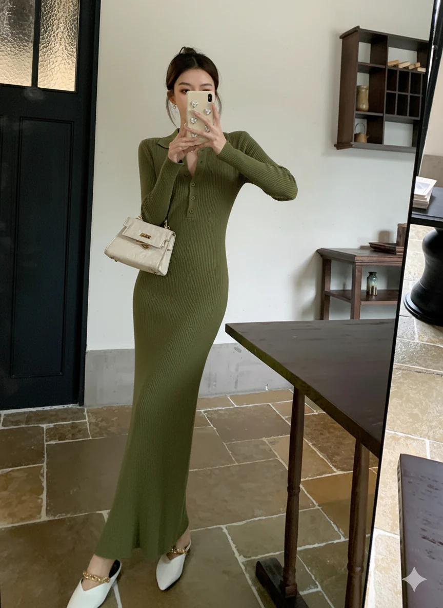 Aurora Premium Knitted Maxi Dress - Image 3