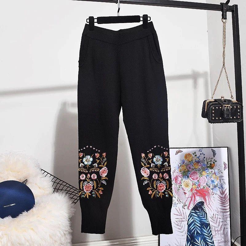Ava Luxury Embroidered Tracksuit In Black - Image 3
