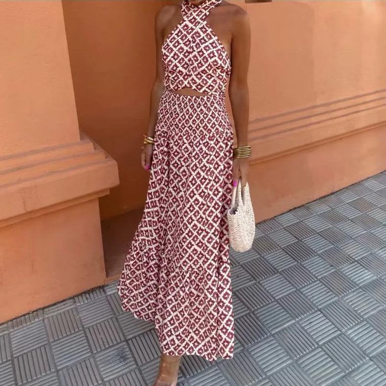 Bellara Printed Summer Coord Set In Rust - Image 2