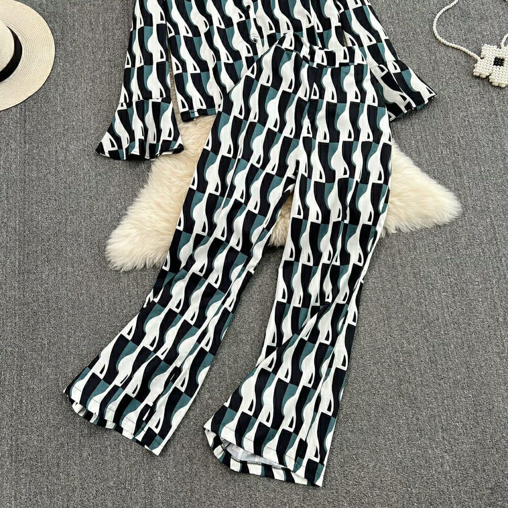 Ben Abstract Coord Set In Dark Green - Image 4