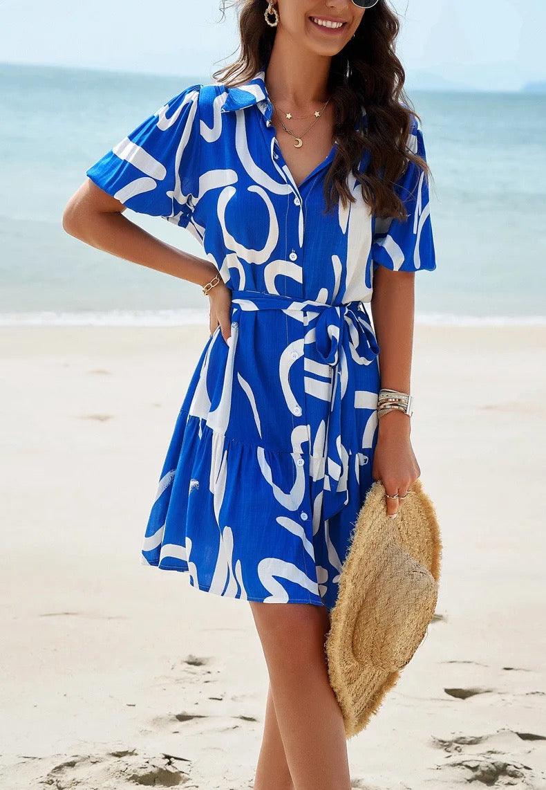 Bitsy Breezy Summer Dress in Blue - Image 2