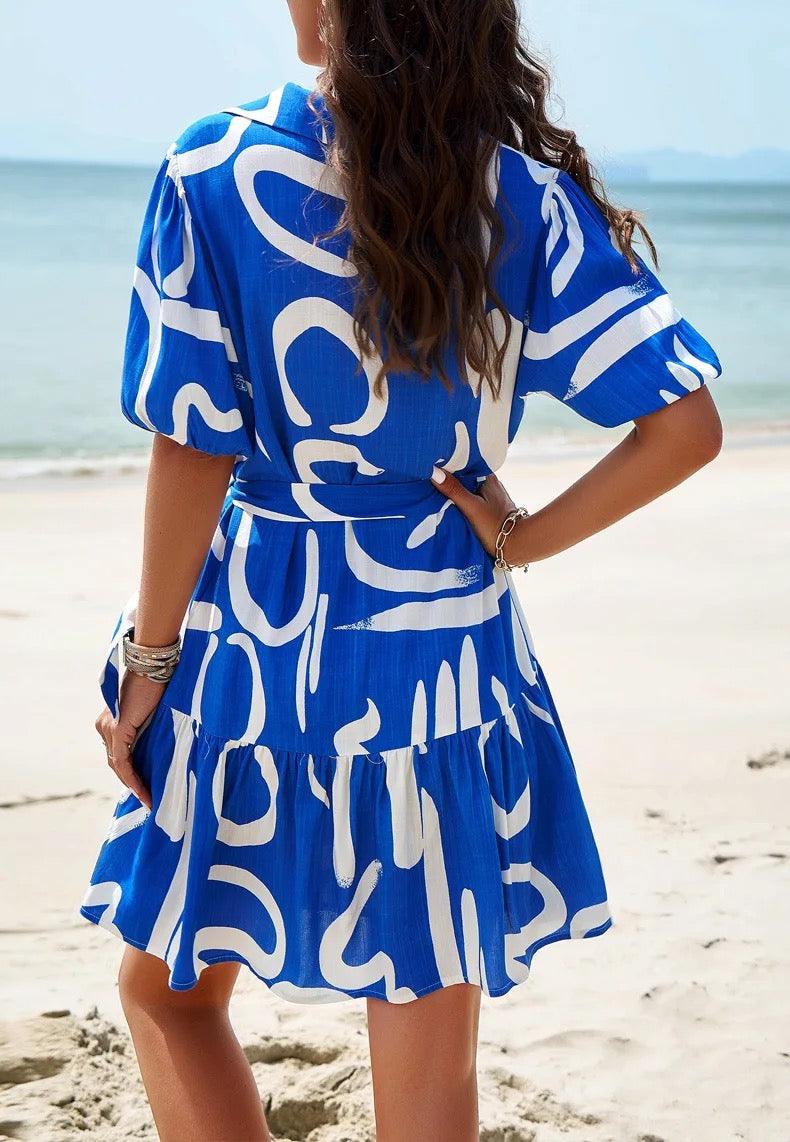 Bitsy Breezy Summer Dress in Blue - Image 5