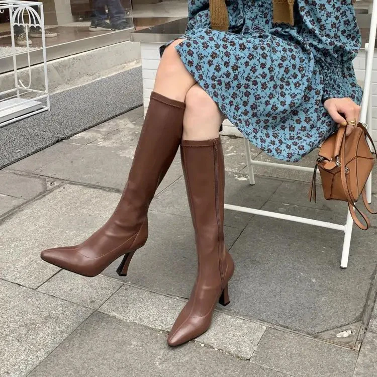 Blythe Pointed Leather Boots - Image 10