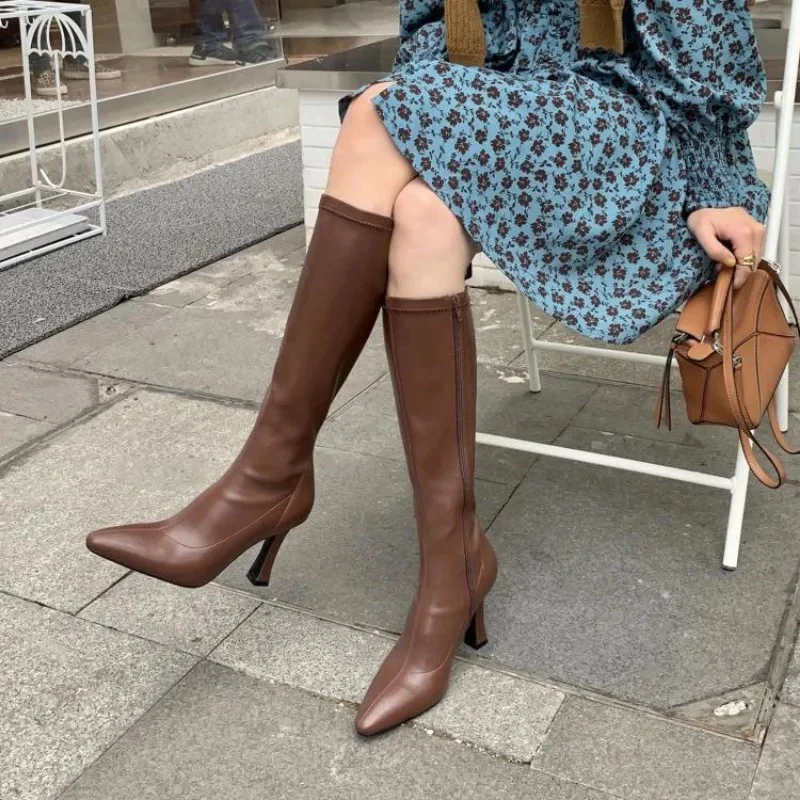 Blythe Pointed Leather Boots - Image 7