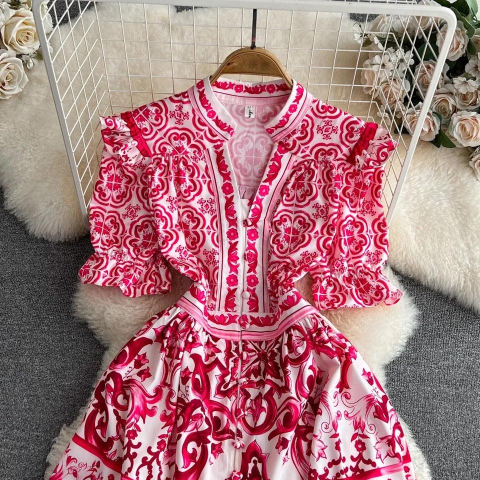 Bologna Porcelain Summer Vintage Dress - Image 10