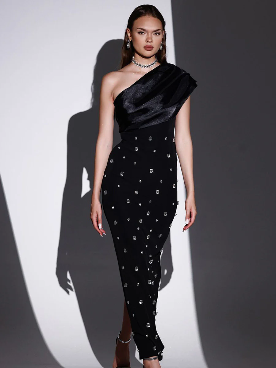 Brooke One Shoulder Embellished Dress - Image 6