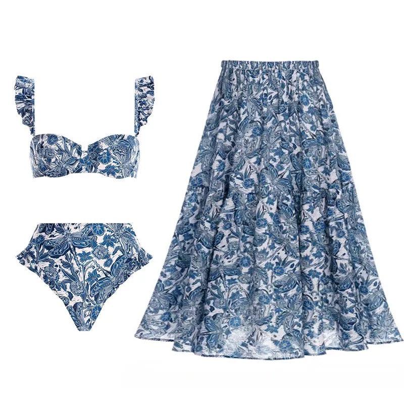 Calantha Bikini with Skirt In Blue - Image 9