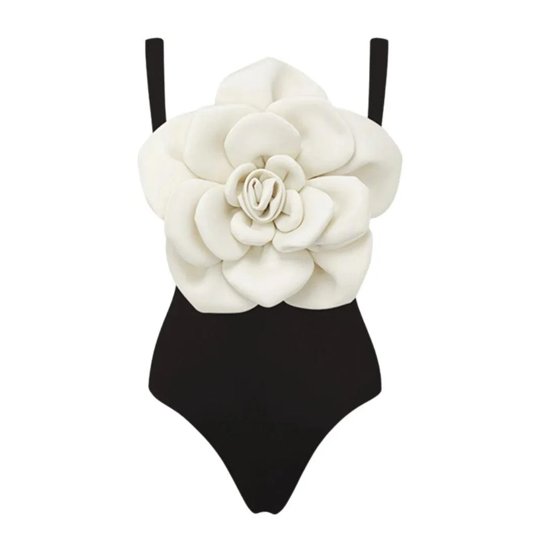 Camellia Rosette Swimsuit with Ruffled Skirt - Image 3