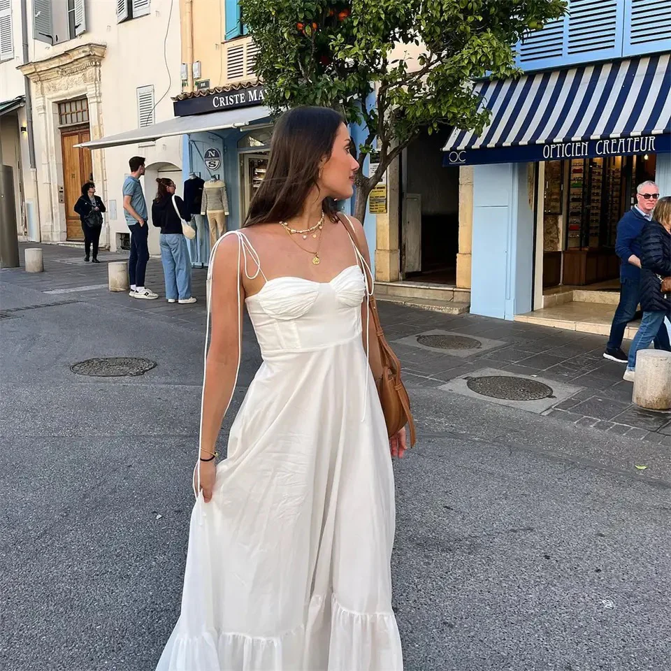 Camellia Summer Holiday Maxi Dress In White - Image 4