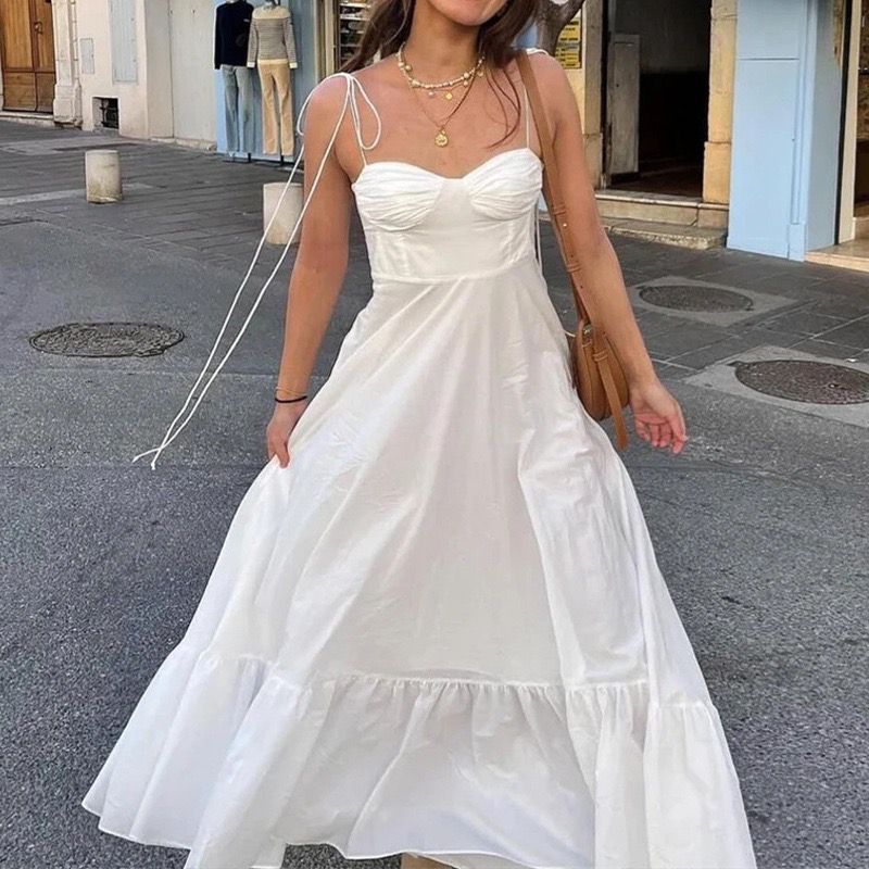Camellia Summer Holiday Maxi Dress In White - Image 5