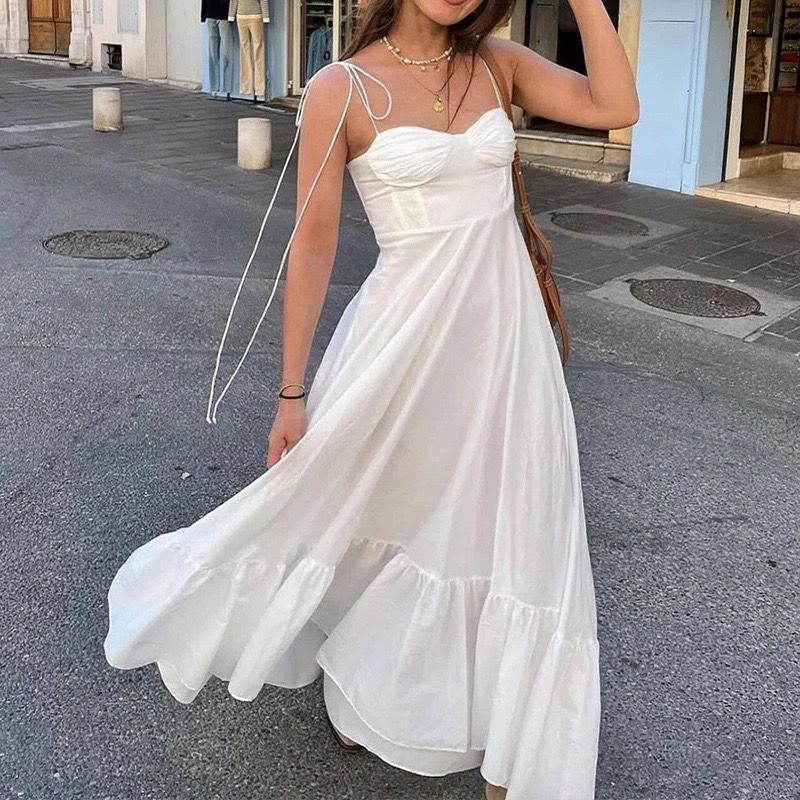 Camellia Summer Holiday Maxi Dress In White - Image 6