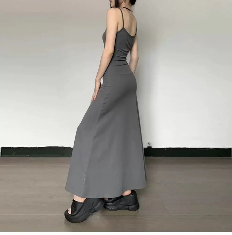 Cami Summer Bodycon Maxi Dress In Grey - Image 3